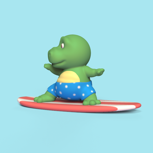 Cod2037-AlligatorSurfing-4.jpg Archivo 3D Surf con caimanes・Modelo imprimible en 3D para descargar, Usagipan3DStudios