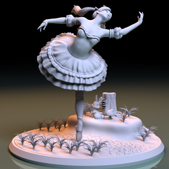 000.png Archivo STL Ballet niña en el bosque Diorama・Diseño de impresora 3D para descargar