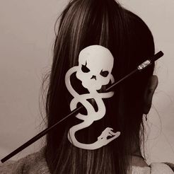 photo_5949664371351338592_y.jpg STL file Harry Potter - Death Eater hair ornament (no wand)・3D print design to download