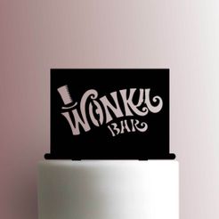 JB_Willy-Wonka-And-The-Chocolate-Factory-Wonka-Bar-225-A610-Cake-Topper.jpg Archivo STL TOPPER WILLY WONKA BAR・Design para impresora 3D para descargar