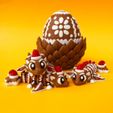 Gingerbread-Dragon-And-Egg-STL-3D-Print-Files-2.jpg Articulated Gingerbread Dragon And Egg Storage Box, No Support For Printing, Flexi Winged Dragon