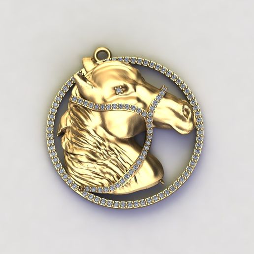 Horse Pendant Silver Gold Platinum Luxury Jewelry 3DM model 3D print model 3D model