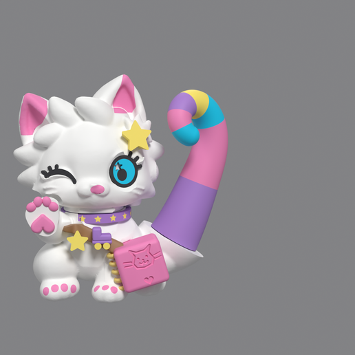 Sochi Scribble - Articulated Kawaii Cat Desk Pet Kit (Multicolor, No AMS Needed)