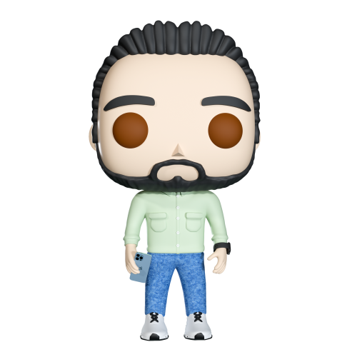 Funko pop man with iphone 3D model