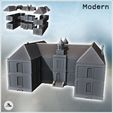 1-PREM.jpg Modern building with bell towers, two wings and access staircase (1) - Modern WW2 WW1 World War Diaroma Wargaming RPG Mini Hobby