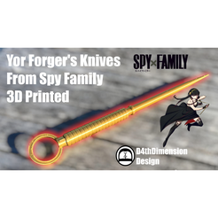 Yor Forger's Knives TORO EL oD Printed = rN natndimélision» . Couteaux Yor Forger de Spy Family