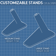 CUSTOMIZABLE STANDS (sii. step) MEDIUM STAND nleC ale LARGE STAND HEIGHT: 9 CM Fichier STL gratuit Supports personnalisables・Idée pour impression 3D à télécharger