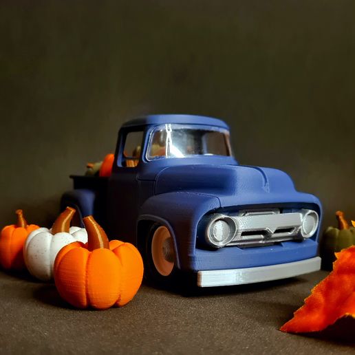 FORD F100 1956 PICKUP PUMPKINS PUMPKIN HALLOWEEN CAR MODEL KIT - 3D model önizlemesi