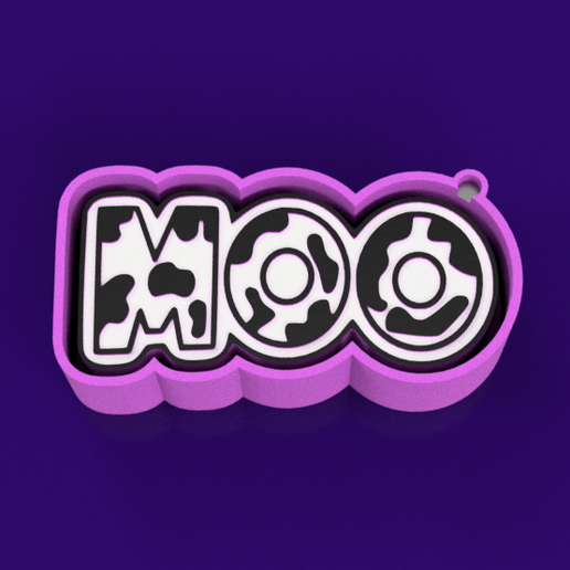 🐄🗣️ MOO – Mold for Freshies, Resin & More | Funny & Bold - 3D model önizlemesi