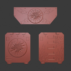 Rhino_parts.png Download free STL file Salamanders Rhino Door and Frontal Ornaments • 3D printer model, Red-warden-miniatures