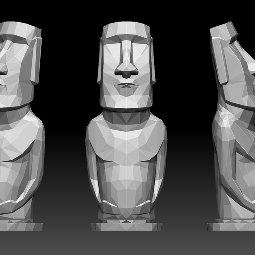 ISETAN 3D ART PROJECT × AUTO MOAI Moai Statues Easter Island 3Pcs Folding Mini 3D Paper Model