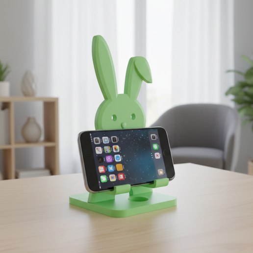 Cute Bunny Phone Holder STL – Easter Rabbit Smartphone Stand