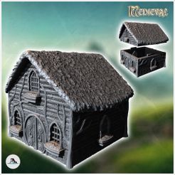 1-PREM.jpg Fichier STL Maison de hobbit avec porte ronde et fenêtre à l'étage (17) - Médiéval Terre du Milieu Age 28mm 15mm RPG Shire・Plan imprimable en 3D à télécharger