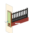 Brick-Wall-Metal-Fence-10.png Model Railway Brick Wall with Metal Railings