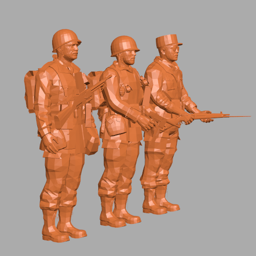 🏠 3 French soldiers・ STL File for 3D printing・Cults