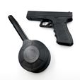 IMG_6025.jpg PISTOL Glock 17 Drum Magazine MOVABLE TRIGGER PARTS articulated