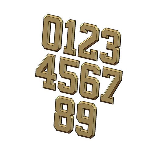 Archivo STL Juego de números de fuente NBA biselados Modelo de ...