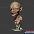 Gollum_3d_print_file_01.jpg Gollum The Lord of the Rings Sculpture Bust STL File 3D Print File