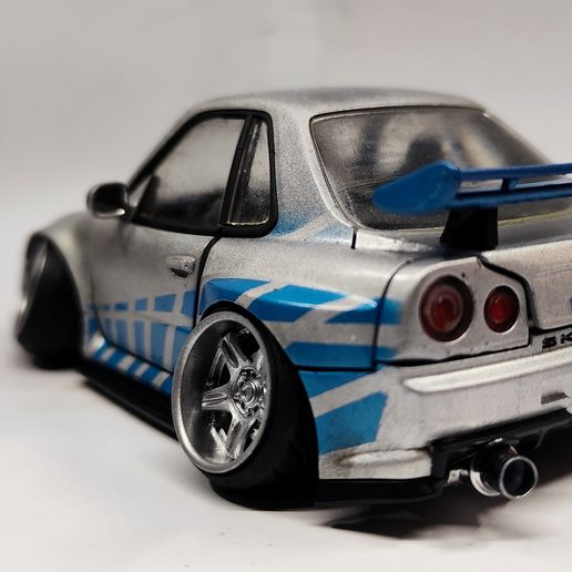 🚗 Nissan Skyline GTR34 tooned model kit・3D Print with the Elegoo
