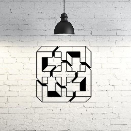 Broken square Wall Sculpture 2D 3D model