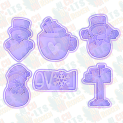 covermain.png 3D file Valentines day winter cookie cutter set of 6・Model to download and 3D print