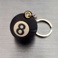 Portada.jpg STL file Eight Ball Keychain・Model to download and 3D print
