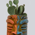 tiki-and-cactus.png Wall Tiki Flower Pot | Bird feeder On a tree