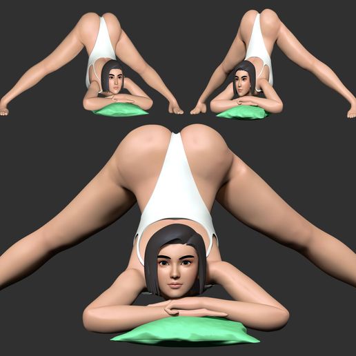Girl With Bodysuits 3D model