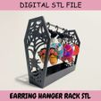hallowen-hanger-rack-stl-1.jpg Expositor de brincos de Halloween e suporte de brincos de teia de aranha - Ficheiro STL digital para impressão 3D