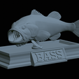 Bass-mouth-2-statue-4-18.png fish Largemouth Bass / Micropterus salmoides in motion open mouth statue detailed texture for 3d printing