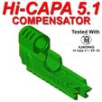 TM-Hi-Capa-51-Compensator-05.jpg Tactical Airsoft Compensator Comp For Hi Capa Hicap Hi Cap 5.1 KJW KJWorks KP 05 Tokyo Marui Or Clones Armorer Works WE Army Armament