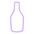 wine bottle 4in.stl Wine or Champagne Bottle Cookie Cutter - 5 sizes! Sharp/Clean cutting edge