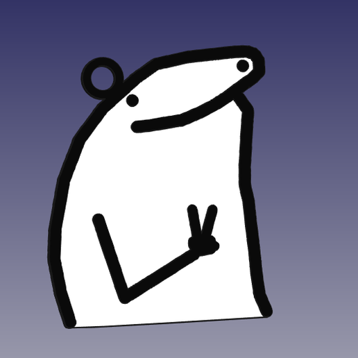 Flork key ring 3D model