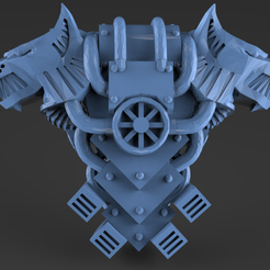 Wolf_head_pack.png Free STL file Wolf head power pack・3D printing design to download