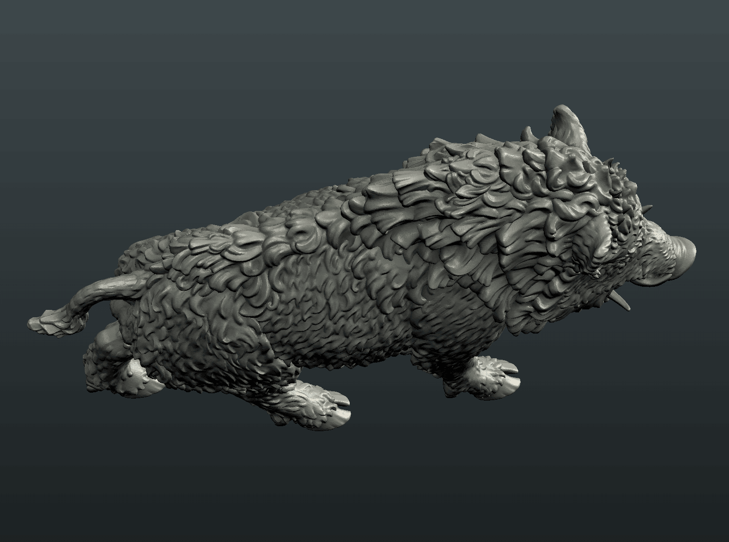 Download File Wild Boar Figure • 3D Print Template ・ Cults