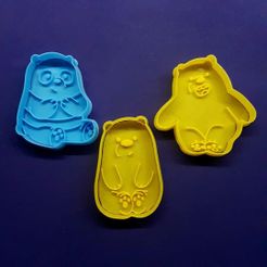 117299902_2624865717767873_5193628323431300326_n.jpg STL file Cortante Para Galletita Escandalosos Oso Polar Panda y Pardo Cookie We Bare Bears Grizz Ice Bear Cutter・3D printer design to download