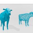 1.jpg Cow - Cow - Voxel - LowPoly - Wireframe 3D Model Print