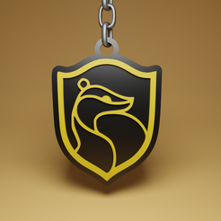 Hufflepuff.png STL file Harry Potter Keychain (Hufflepuff)・3D print model to download