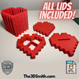 All-Lids.png 3D-Datei Minecraft Leben Herz Sparschwein・Modell für 3D-Drucker zum Herunterladen