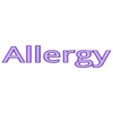 word allergy.stl penicillin allergy keychain,penicillin allergy, indicator, warning, sticker, label