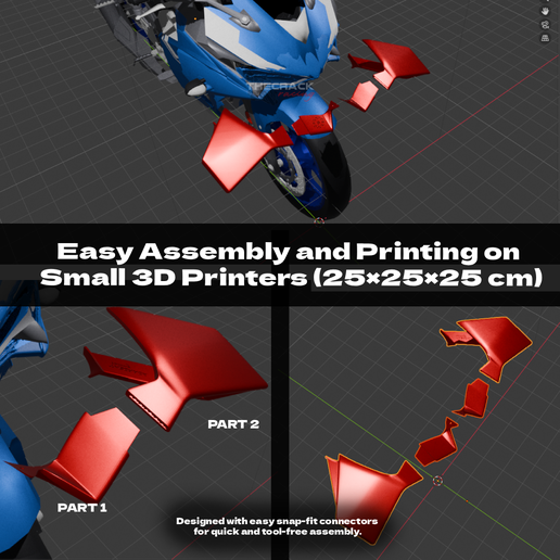 🚗 Winglet / Spoiler / aleron for Yamaha yzf r3 V1.0・ 3D File for 3D ...