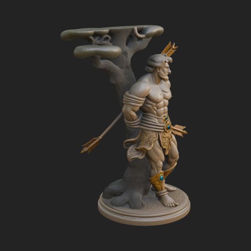 Saint Sebastian with Arrows Statue Design 3 - 3D Print Model