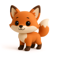1.png Fox , Cute Chibi Fox, Fox 3d Model , Figurine, Christmas