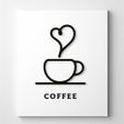 coffee-wall-decor-1.jpg COFFEE CUP HEART WALL DECOR 2D SCULPTURE LOW POLY ART FOR KITCHEN