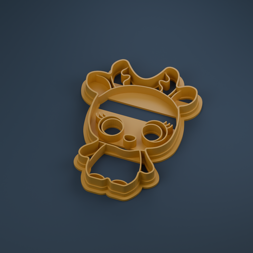 Baby Reindeer Cookie Cutter with Stamp