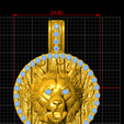 DIMENSION-02.png Lion Head Pendant with Diamond and Black Onyx Accents