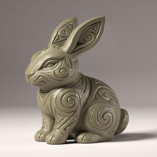 Tribal bunny - decorative rabbit figurine