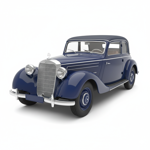 Mercedes-Benz 170V 1970s vintage car STL, 1920s car STL, lowered car STL, car 3D print, car garage STL, car lamp STL, modern car STL, resin car STL, British classic car STL, 1900s car STL, stylized car STL, 2000s tuner car STL, car gift STL, modified car