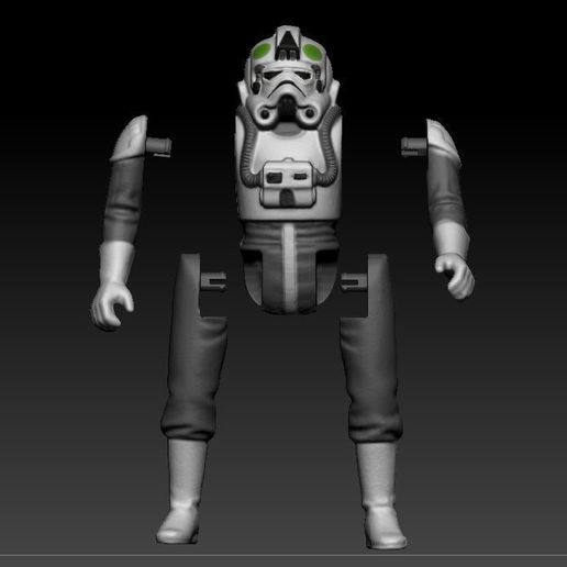 ScreenShot704.jpg Star Wars .stl AT-AT DRIVER .3D action figure .OBJ Kenner style.