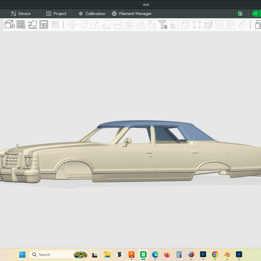 1977 FORD LTD LANDAU 4 door sedan car model, 1/24 scale true hollow shell body, resin or fdm 3d print, stl file